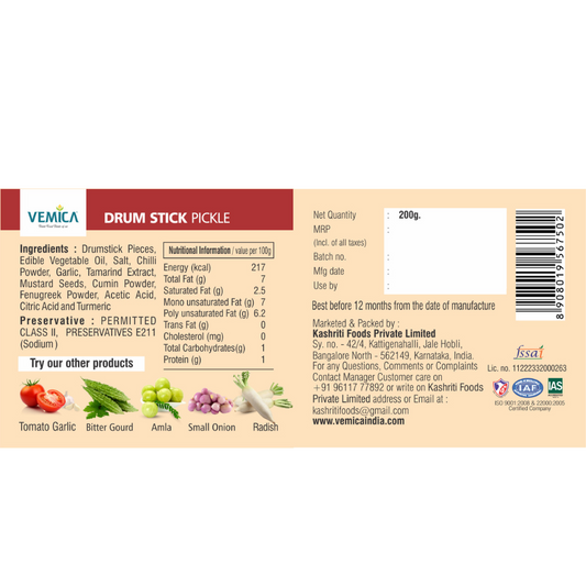 Drumstick Pickle back side