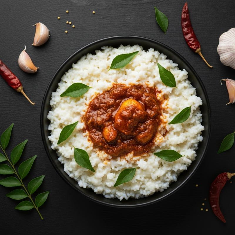 Curd Rice with Gongura Pickle