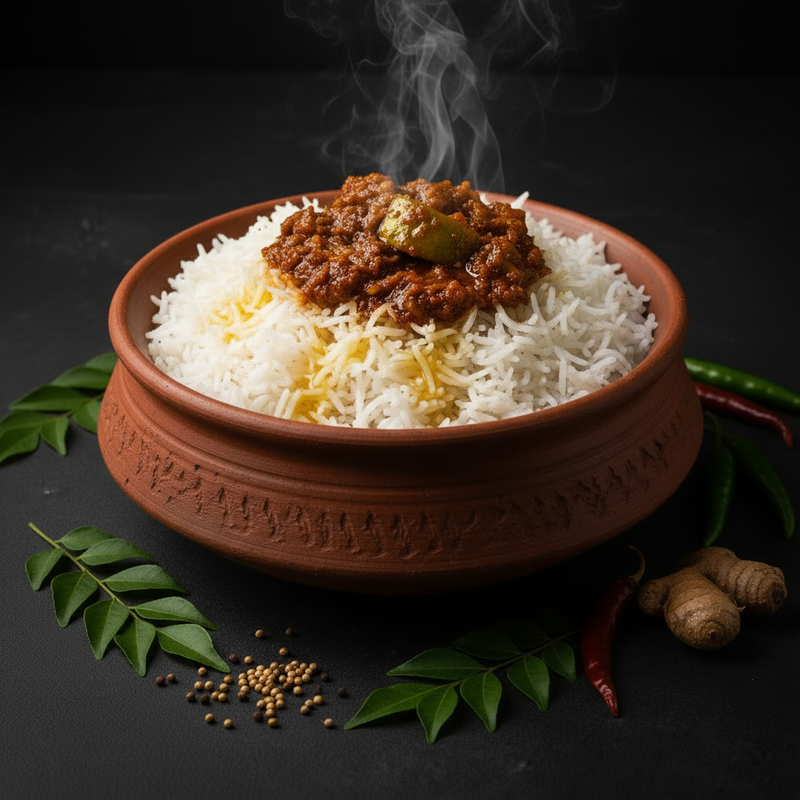 Rice with Homemade Pickle
