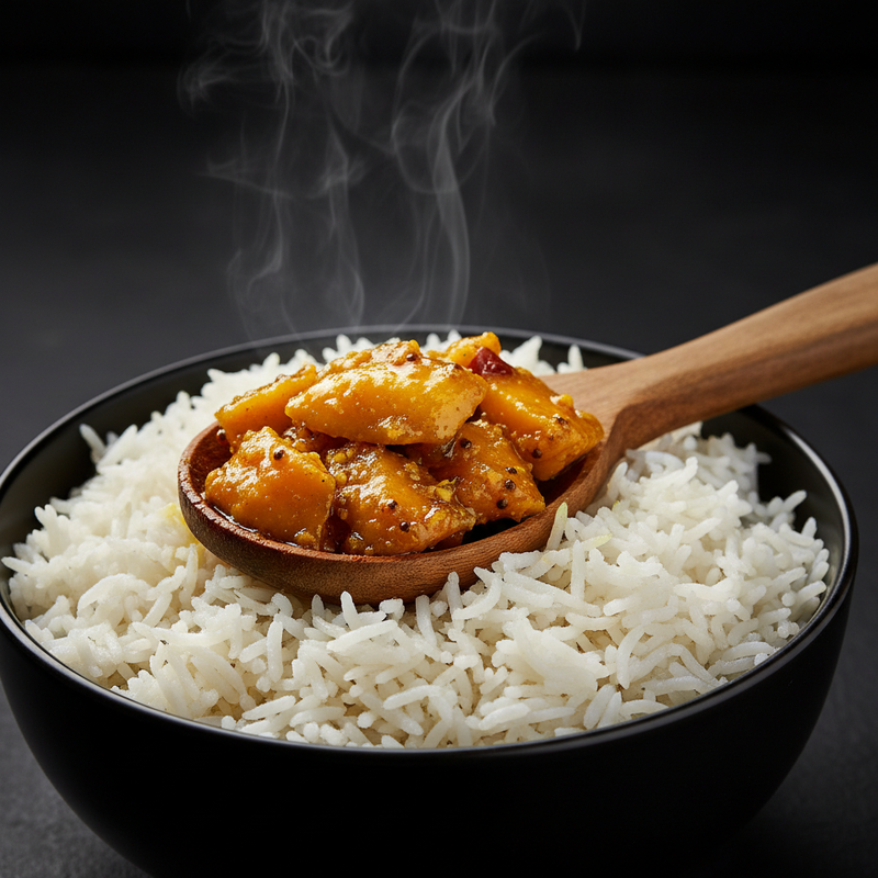 Rice with Mango Pickle