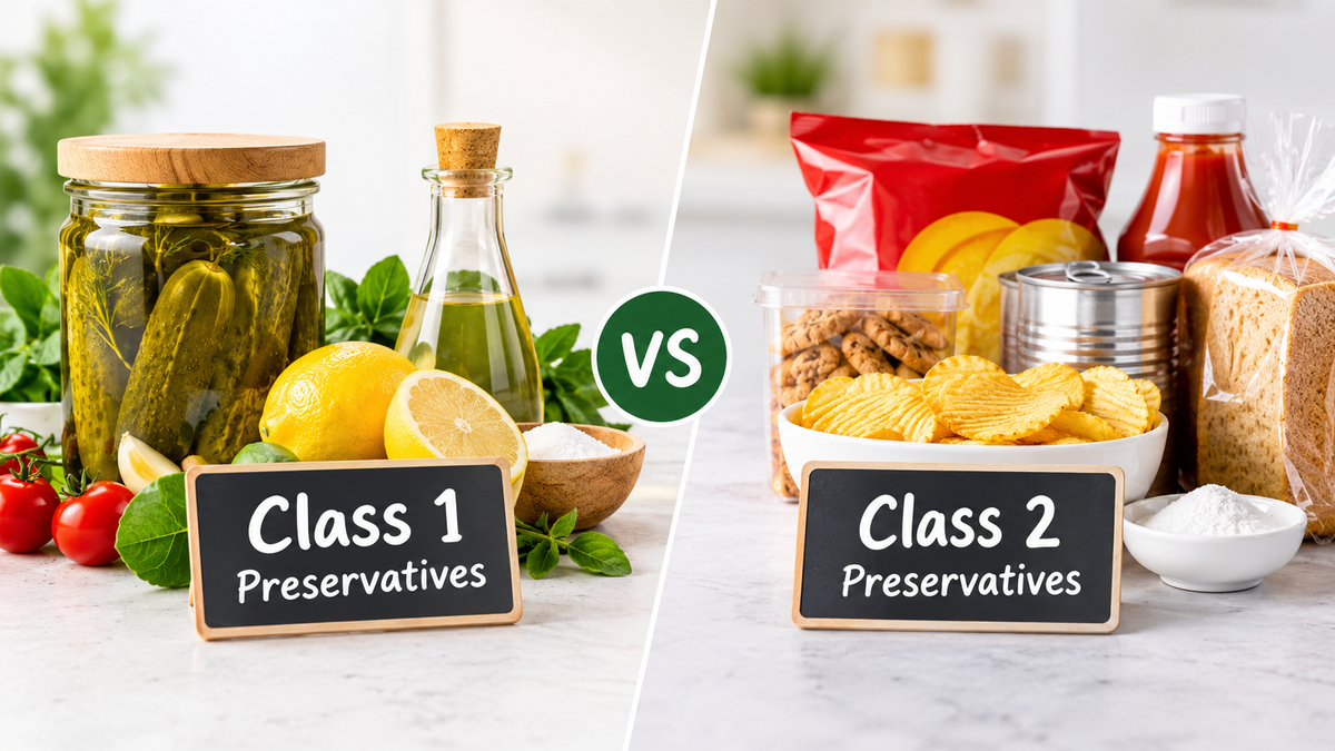 Class 1 vs Class 2 Preservatives in Food