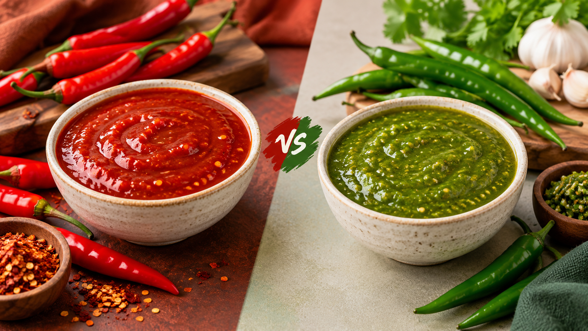 Red Chilli Sauce vs Green Chilli Sauce