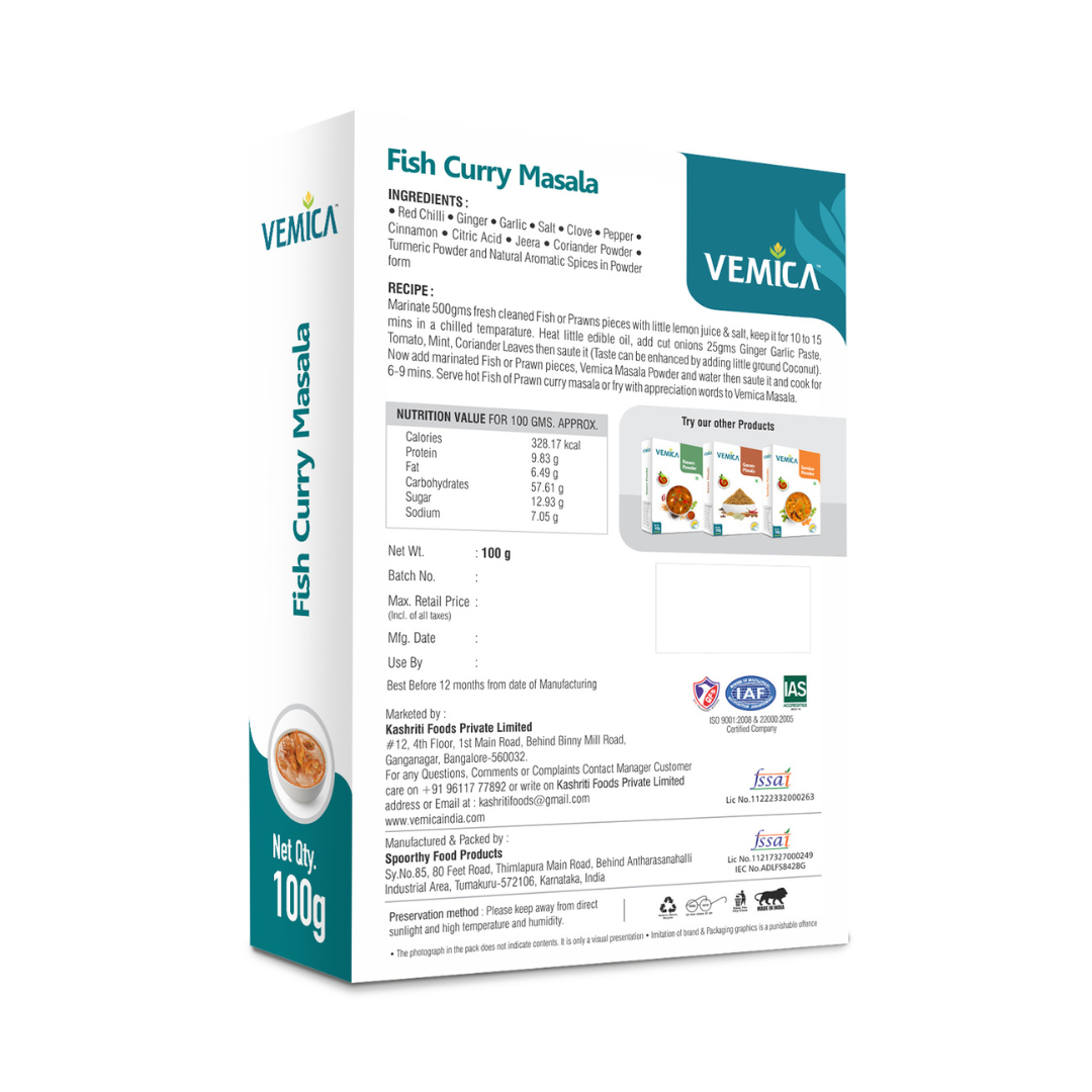 Fish Curry Masala back side