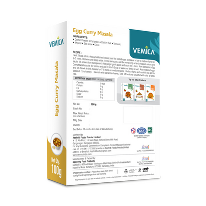 Egg Curry Masala back side