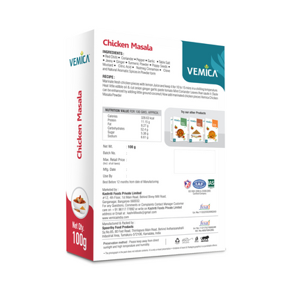 Chicken Masala Powder back side