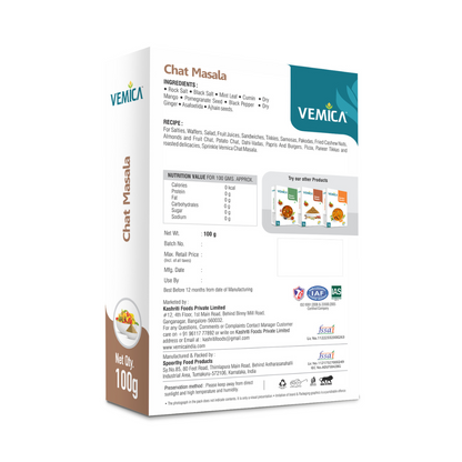 Chat Masala Powder back side