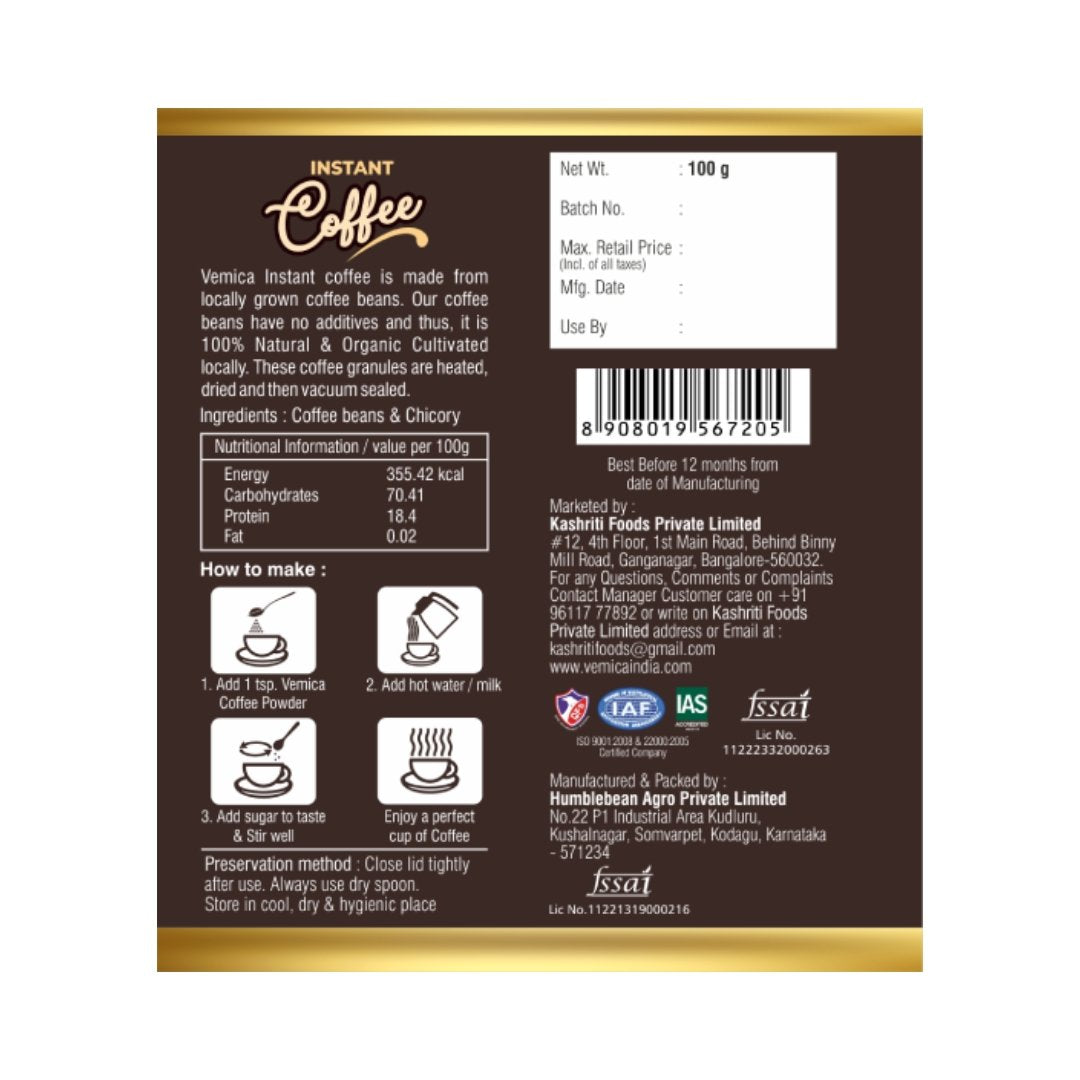 Instant Coffee back side