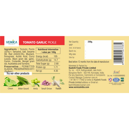 tomato garlic pickle back side