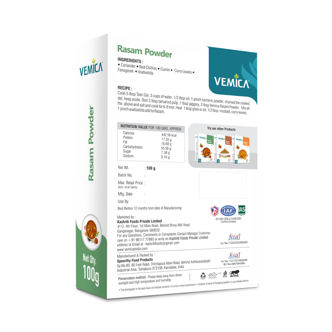 Rasam Powder back side