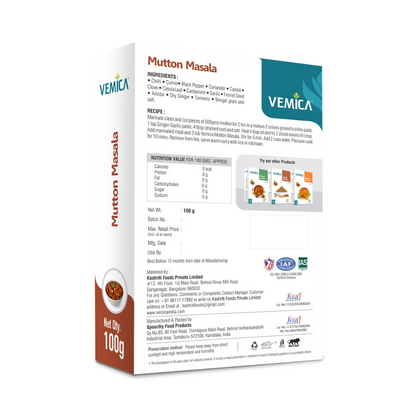 Mutton Masala Powder back side