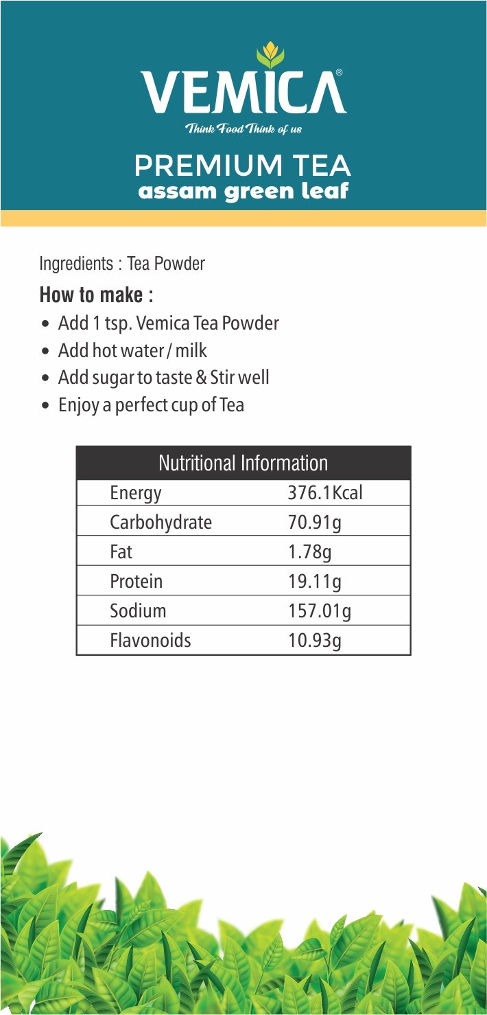 Vemica Premium Tea back side