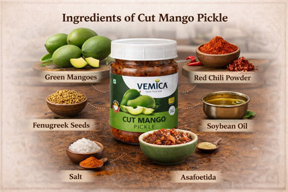 Ingredients of cutmango pickle