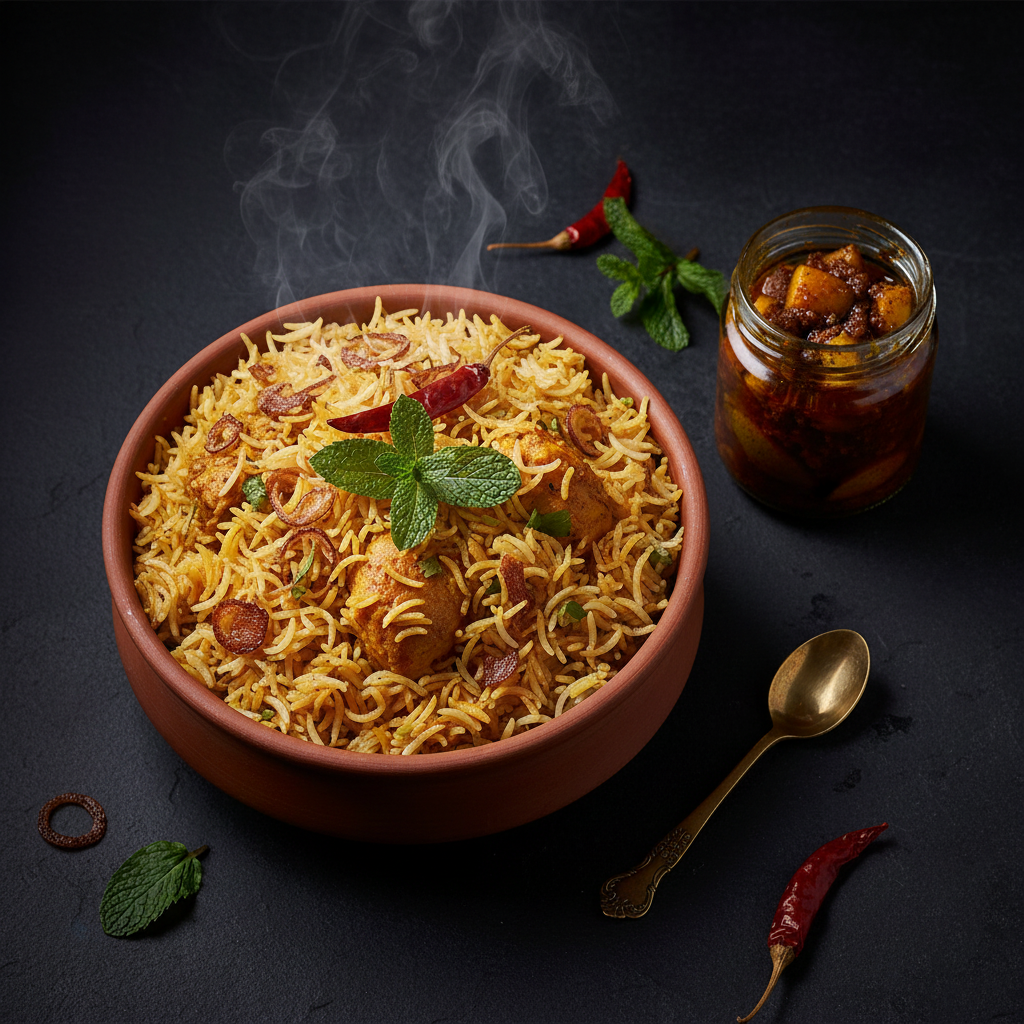 Biryani with Pickle