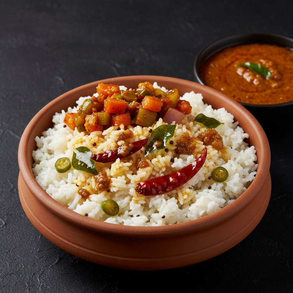 Curd Rice with Mixed Pickle