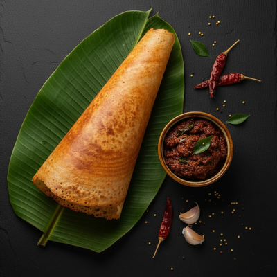 Dosa with Andhra Pickle