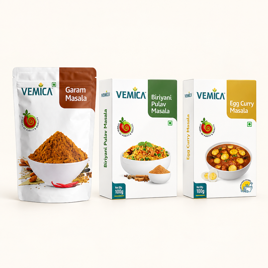 Family Kitchen Masala Combo with Garam Masala, Biryani and Pulav Masala and Egg Curry Masala