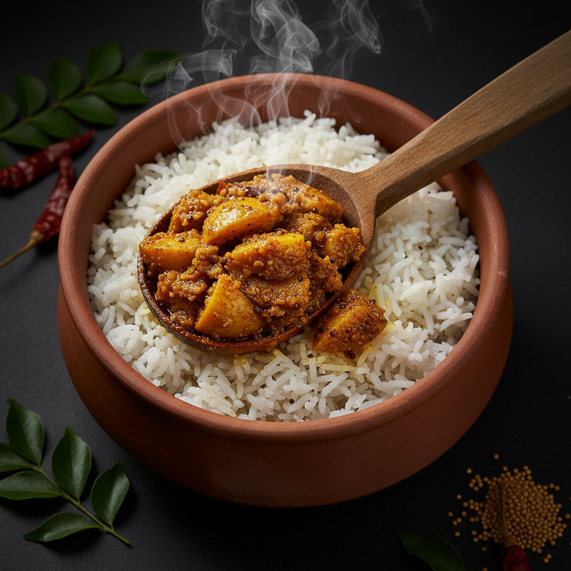 Rice with Lime Pickle