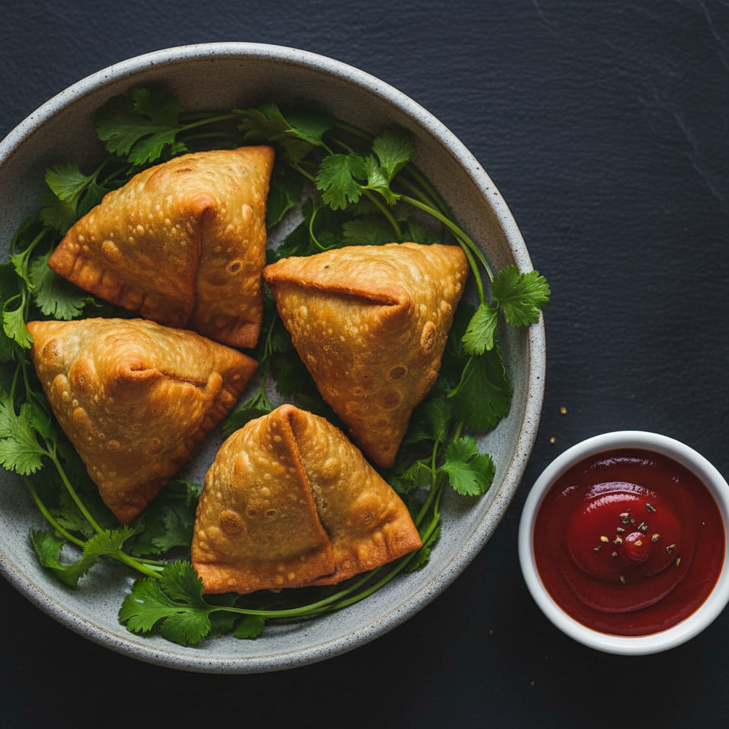 Samosas with Ketchup