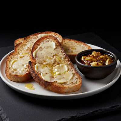 Toast with Garlic Pickle
